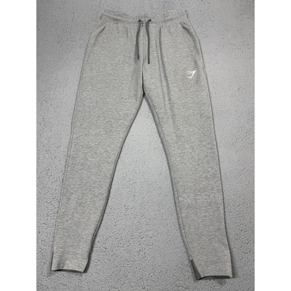Gymshark Pants Mens Medium Gray Knit Joggers Sweatpants Logo Athletic Gym
